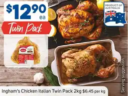 Foodland Ingham's chicken italian twin pack offer