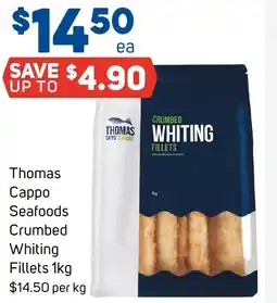 Foodland Thomas cappo seafoods crumbed whiting fillets offer