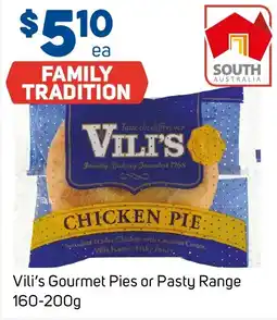 Foodland Vili's gourmet pies or pasty range offer
