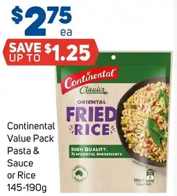 Foodland Continental value pack pasta & sauce or rice offer