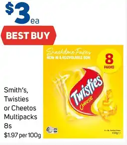 Foodland Smith's, twisties or cheetos multipacks 8s offer
