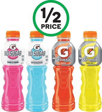 Woolworths Gatorade or Gatorade No Sugar Sports Drink 600ml offer