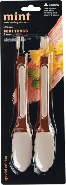 Woolworths Mint Special Edition Silicone Mini Tongs Pk 2 offer