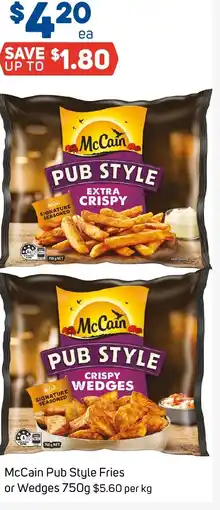 Foodland Mccain pub style fries or wedges offer