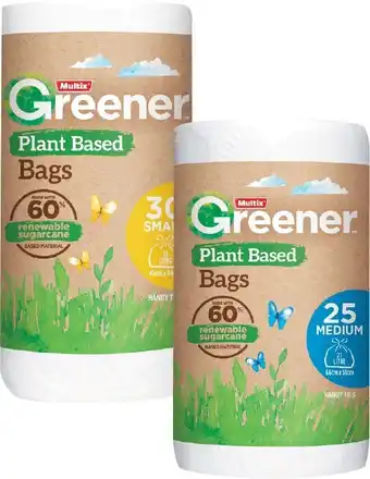 Multix Greener 60% Plant Based Kitchen Tidy Bags Pk 20-30