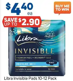 Foodland Libra invisible pads 10-12 pack offer