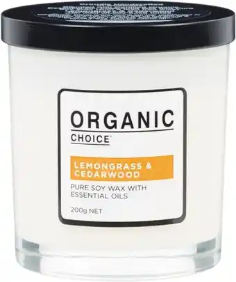 Woolworths Organic Choice Candle 200g or Reed Diffuser 50ml offer