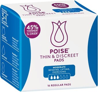 Woolworths Poise Thin & Discreet Pads Pk 12-16 offer