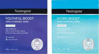 Woolworths Neutrogena Hydro Boost Hydrating or Youthful Boost Smoothing Hydrogel Mask 30g offer
