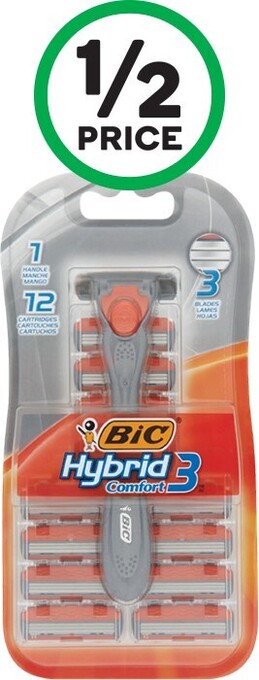 Woolworths BiC Hybrid 3 Handle with 12 Cartridges offer