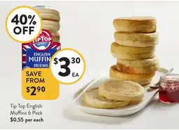 Foodworks Tip Top English Muffins offer