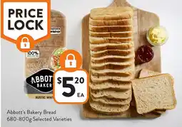Foodworks Abbott's Bakery Bread offer