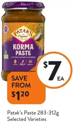 Foodworks Patak's Paste offer