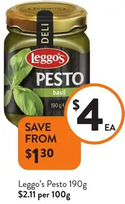 Foodworks Leggo's Pesto offer