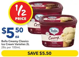 Ritchies Bulla Creamy Classics Ice Cream offer