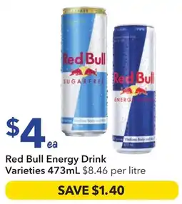 Ritchies Red Bull Energy Drink Varieties offer
