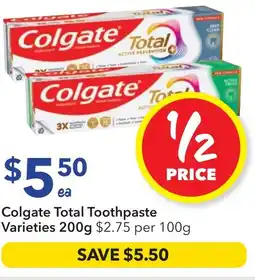 Ritchies Colgate Total Toothpaste offer