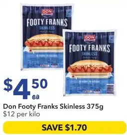 Ritchies Don Footy Franks Skinless offer