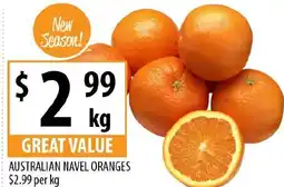 Supabarn Australian navel oranges offer