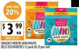 Supabarn SIMSON'S PANTRY MINI WRAPS offer