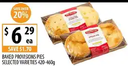 Supabarn Baked provisions pies offer