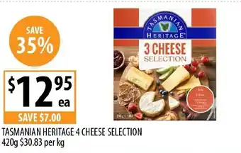Supabarn TASMANIAN HERITAGE 4 CHEESE SELECTION offer