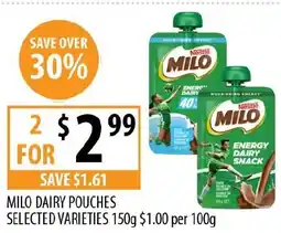 Supabarn Milo dairy pouches offer