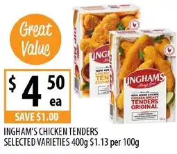 Supabarn Ingham's chicken tenders offer