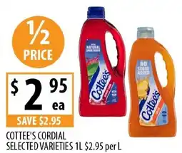 Supabarn Cottee's cordial offer