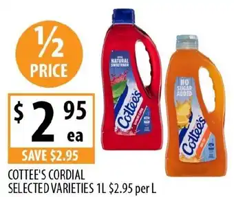 Supabarn Cottee's cordial offer