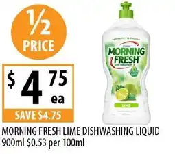 Supabarn Morning fresh lime dishwashing liquid offer