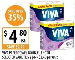 Supabarn Viva paper towel double length offer