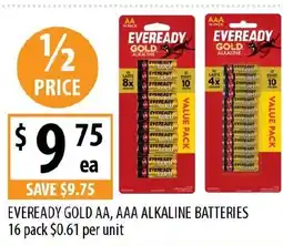 Supabarn Eveready gold aa, aaa alkaline batteries offer