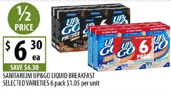 Supabarn Sanitarium up&go liquid breakfast offer