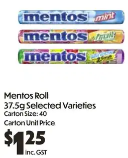 Campbells Wholesale Mentos Roll offer