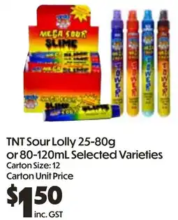 Campbells Wholesale TNT Sour Lolly offer