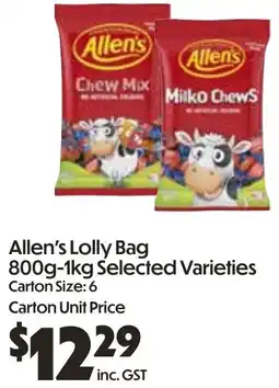 Campbells Wholesale Allen's Lolly Bag offer