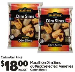 Campbells Wholesale Marathon Dim Sims offer