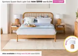 Early Settler Spintara Queen Bed Light Oak offer