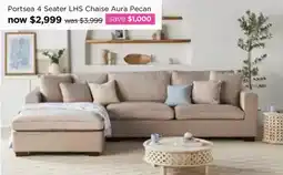 Early Settler Portsea 4 Seater LHS Chaise Aura Pecan offer