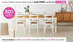 Early Settler Clover Timber Dining Table offer
