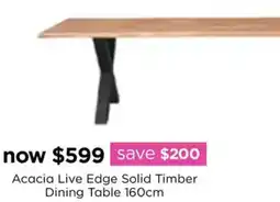 Early Settler Acacia Live Edge Solid Timber Dining Table offer