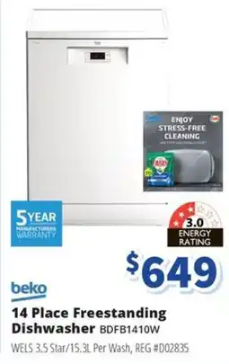 Bi-Rite 14 Place Freestanding Dishwasher offer