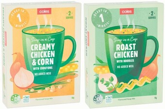 Coles Coles 2 Serve Soup 60g-75g offer