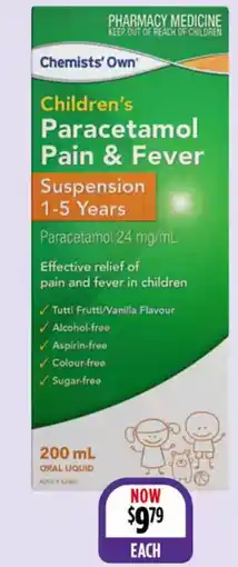 Wizard Pharmacy Children's Paracetamol Pain & Fever offer