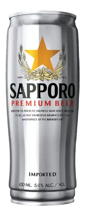 Porters Sapporo premium cans 650ml offer