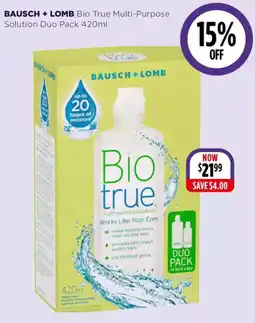 Wizard Pharmacy Bausch + lomb bio true multi-purpose solution duo pack offer