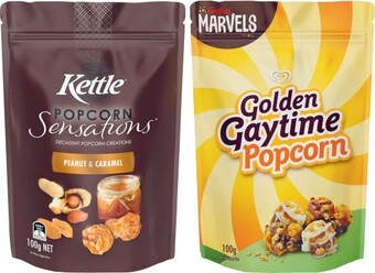 Coles Marvels Gaytime Popcorn or Kettle Sensations Popcorn 100g offer