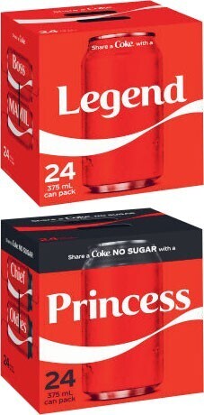 Coles Coca-Cola Soft Drink 24x375mL offer