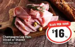 IGA Champagne Leg Ham Sliced or Shaved offer